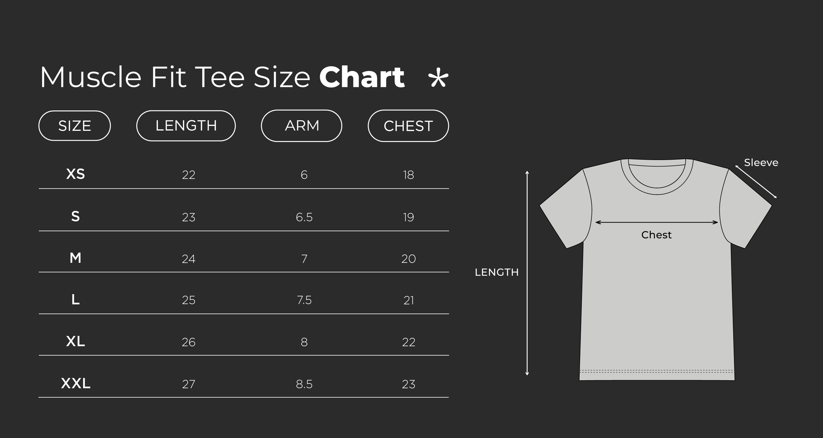 Muscle Fit Tee Fit Guide: How to Find Your Perfect Size