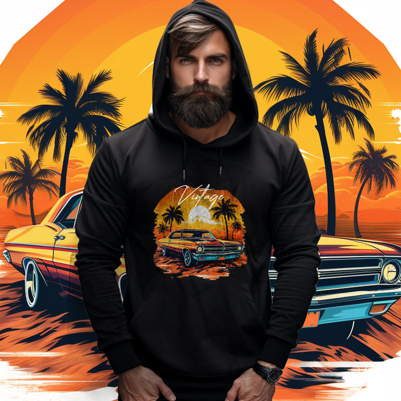 Vintage car art hoodie