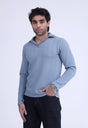 Quilted Ice Blue Classic Polo