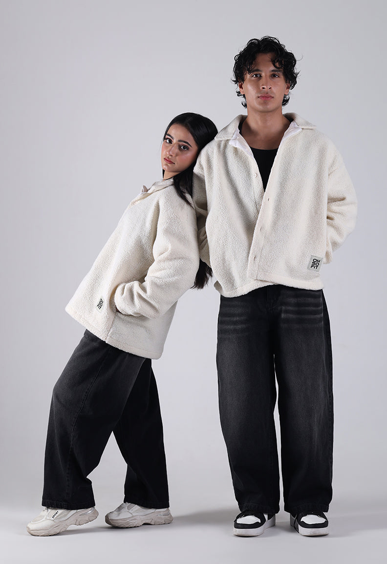 Essential Sherpa Jacket — White