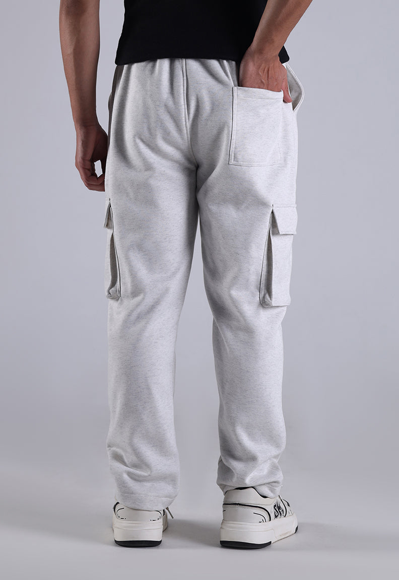 Cream White Cargo Trousers – Relaxed Fit