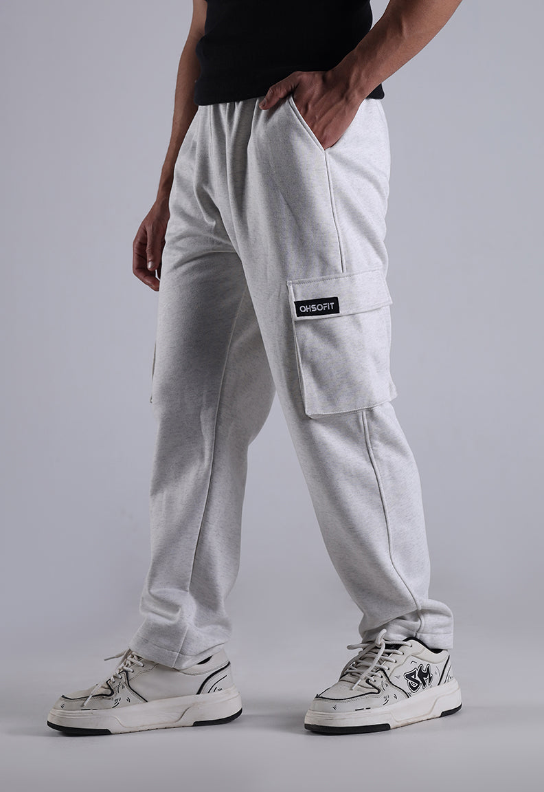 Cream White Cargo Trousers – Relaxed Fit