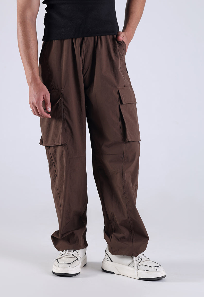Baggy Street Cargo Trousers – Brown