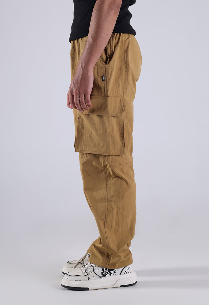 Baggy Street Cargo Trousers – Beige