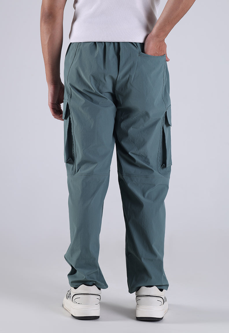 Baggy Street Cargo Trousers – Sage Green