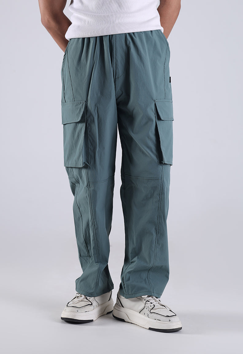 Baggy Street Cargo Trousers – Sage Green