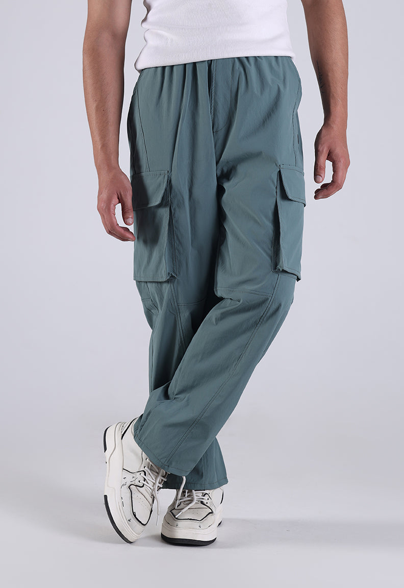 Baggy Street Cargo Trousers – Sage Green