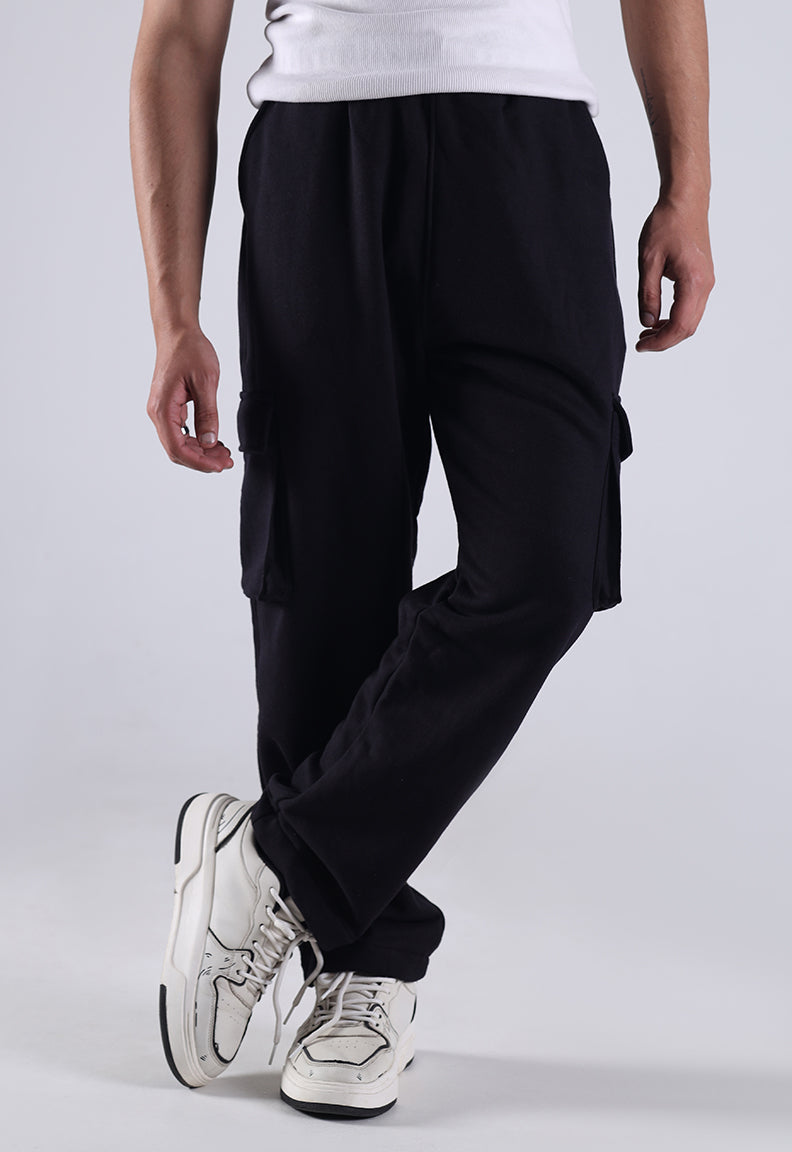Black Cargo Trousers – Relaxed Fit