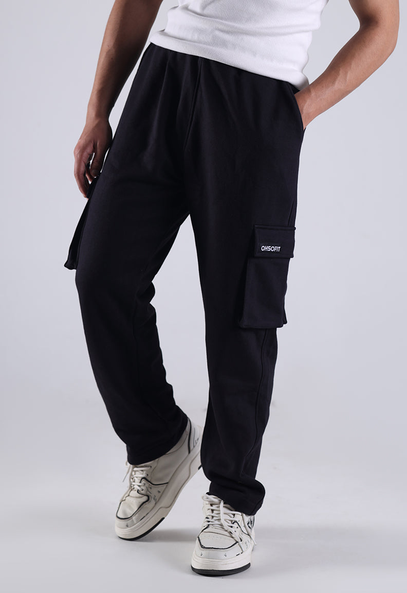 Black Cargo Trousers – Relaxed Fit