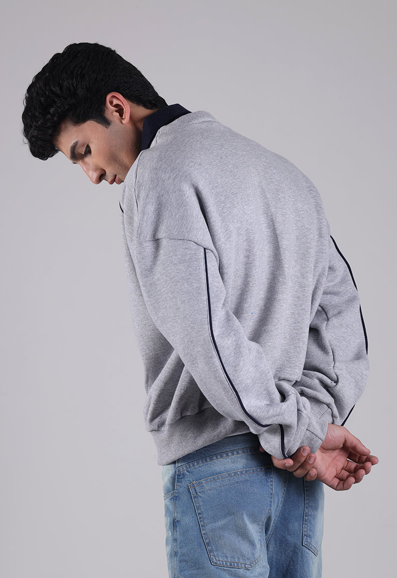 Heather Grey Collar Sweatshirt