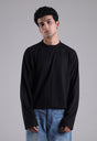 Long Sleeve Cropped Tee – Black