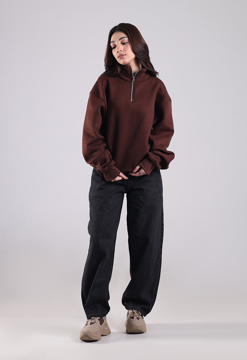 Essential Quarter Zip (Brown)