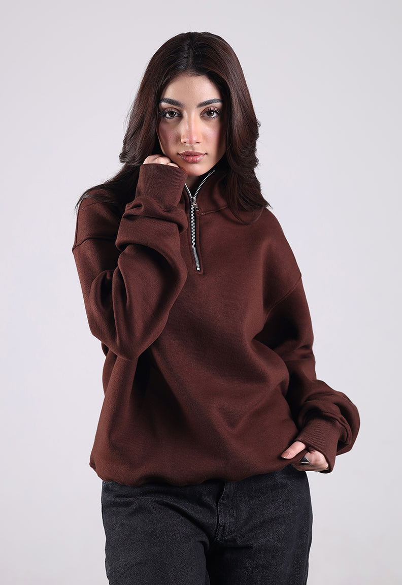 Essential Quarter Zip (Brown)
