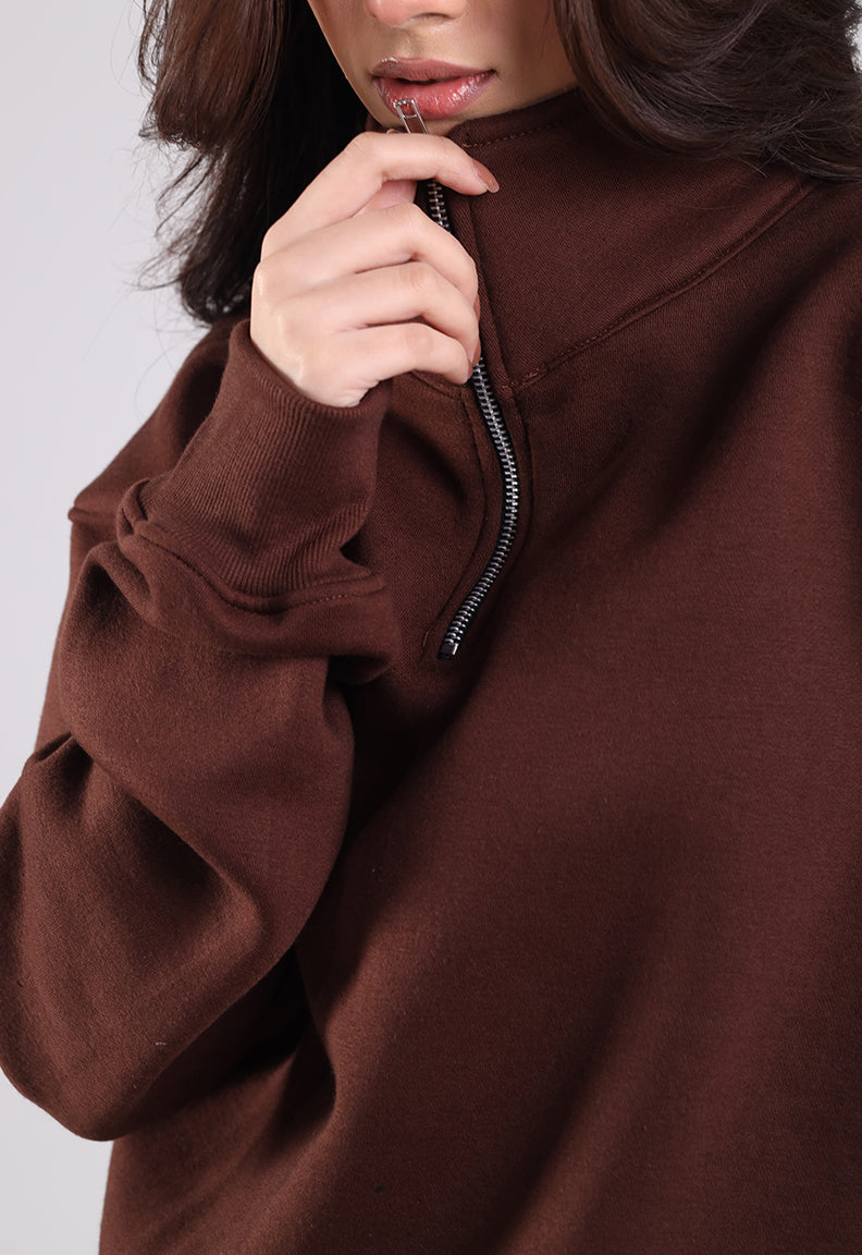 Essential Quarter Zip (Brown)