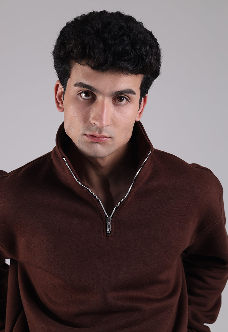 Essential Quarter Zip (Brown)