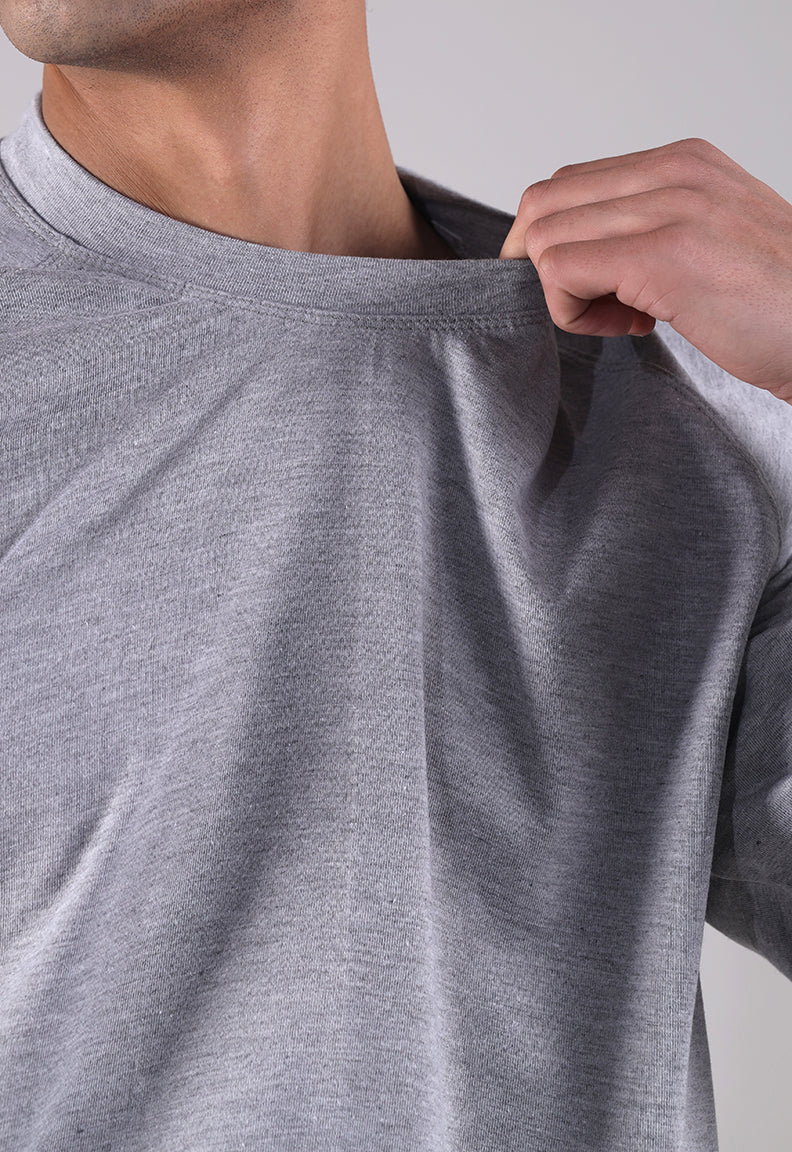 Long Sleeve Cropped Tee – Grey