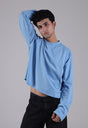 Long Sleeve Cropped Tee – Sky Blue
