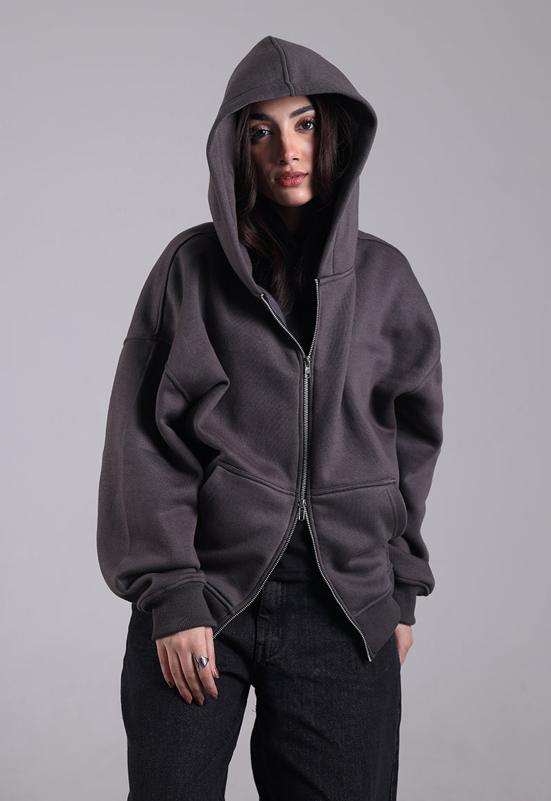 Essential Zip Hood (Grey)