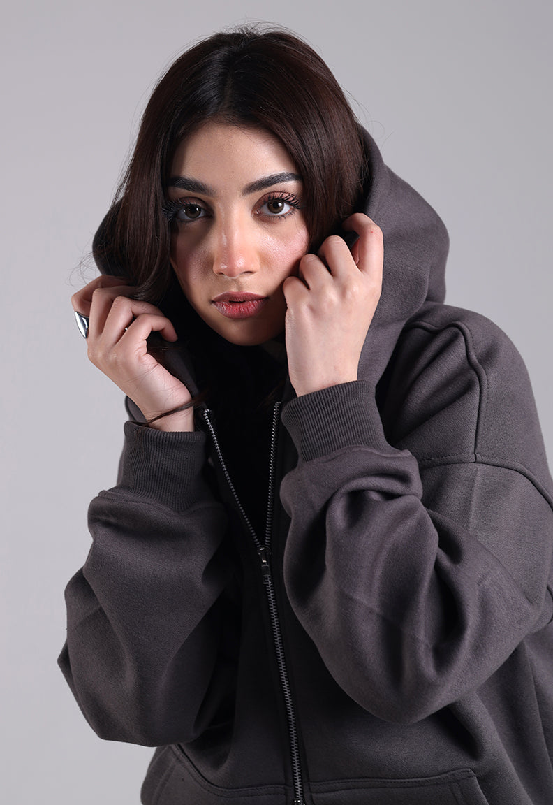 Essential Zip Hood (Grey)