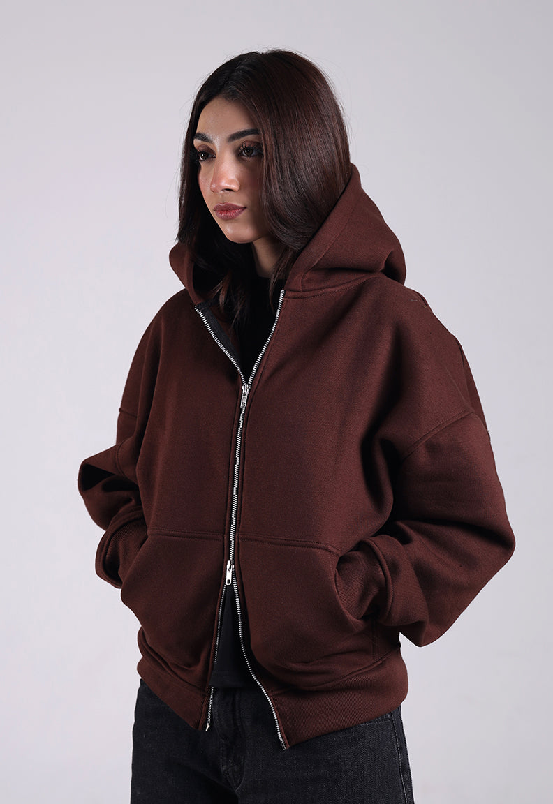 Essential Zip Hood (Brown)