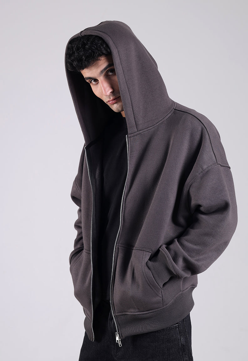 Essential Zip Hood (Grey)