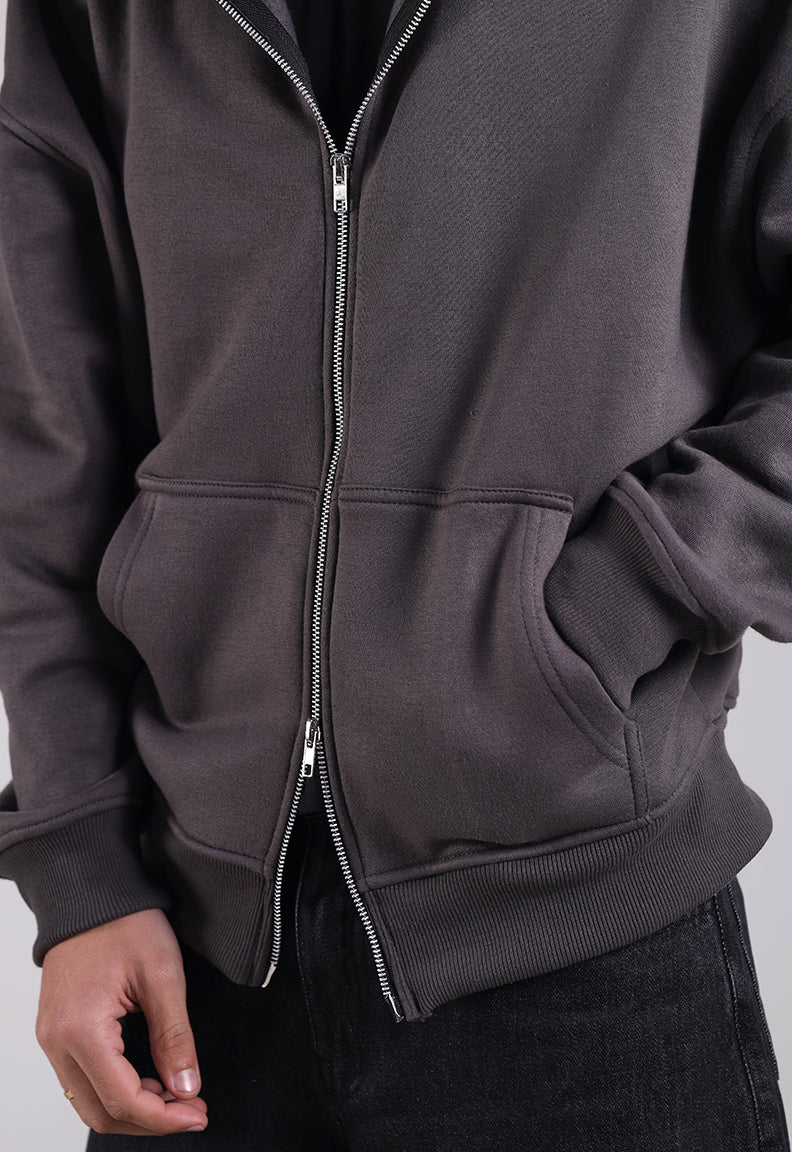Essential Zip Hood (Grey)