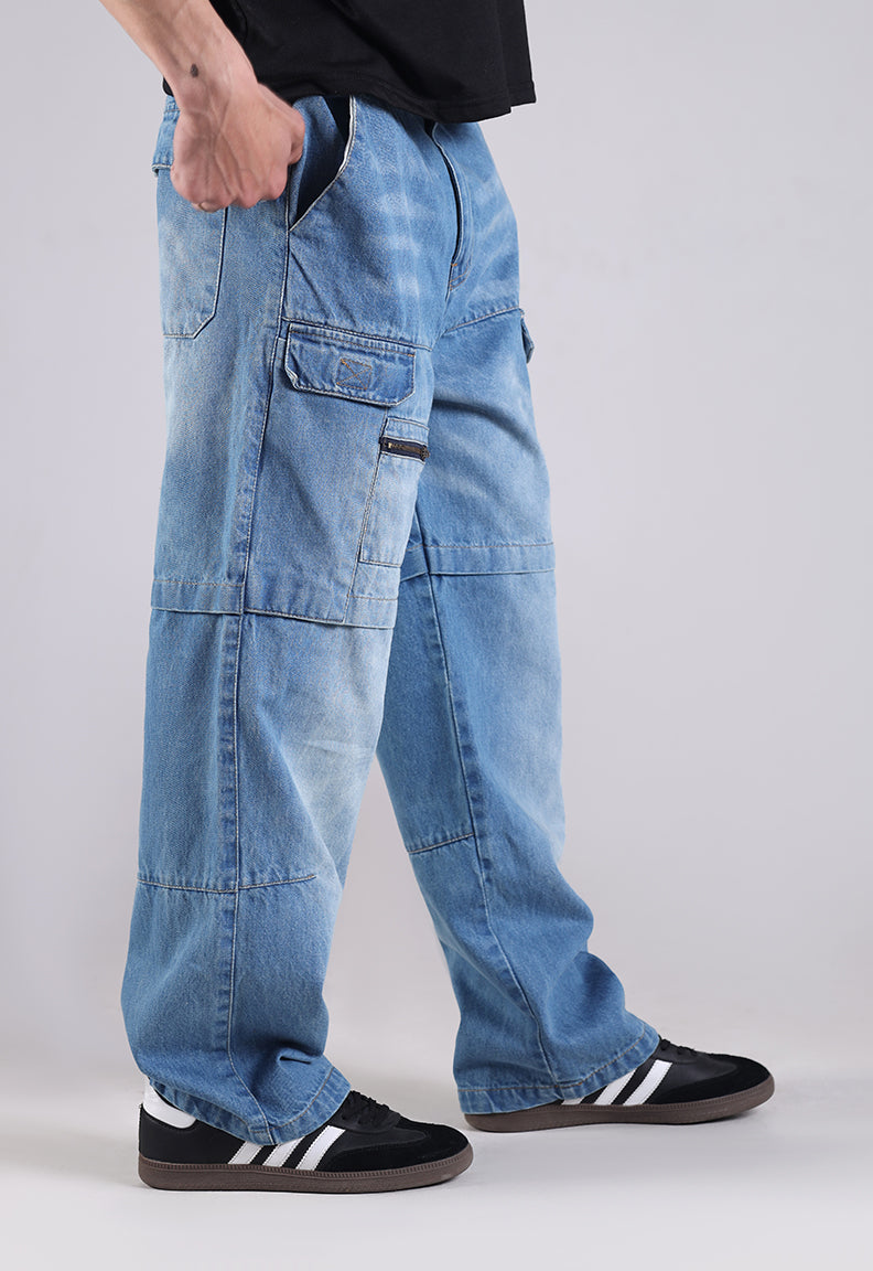 Classic Blue Washed Baggy Jeans