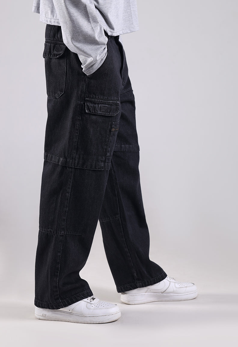 Classic Black Washed Baggy Jeans