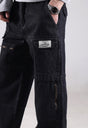 Classic Black Washed Baggy Jeans Pockets + Zip