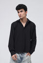 Cropped Check Shirt - Black