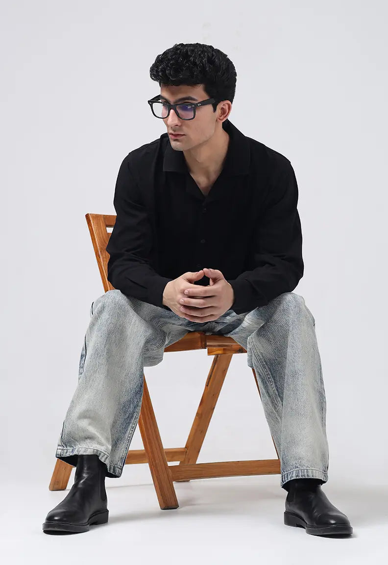 Linen Shirt - Black