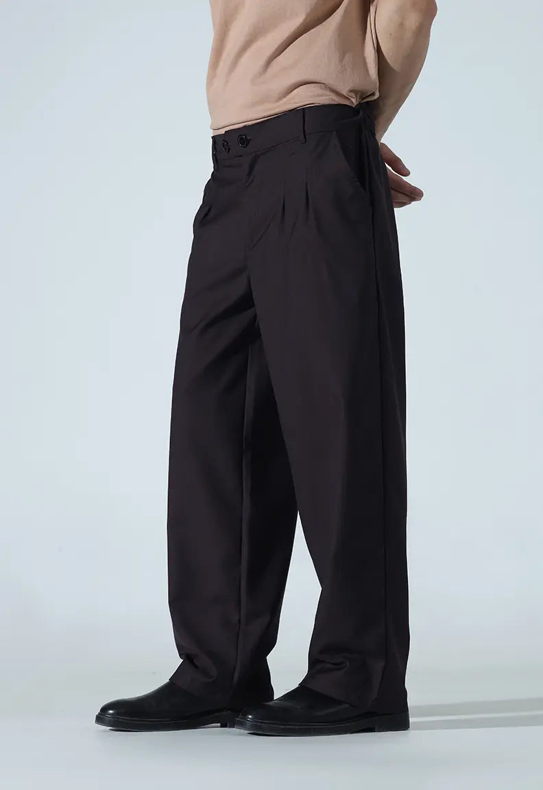Pleated Pant - Charcoal Brown