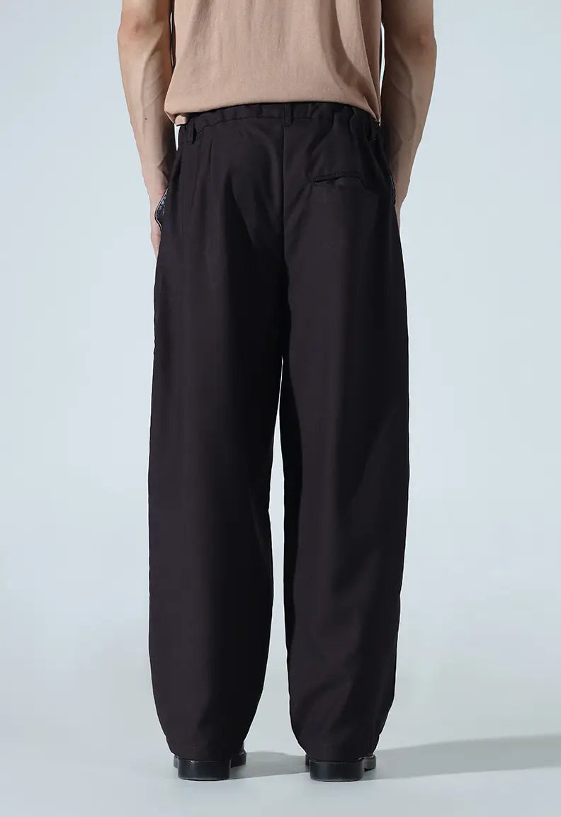 Pleated Pant - Charcoal Brown
