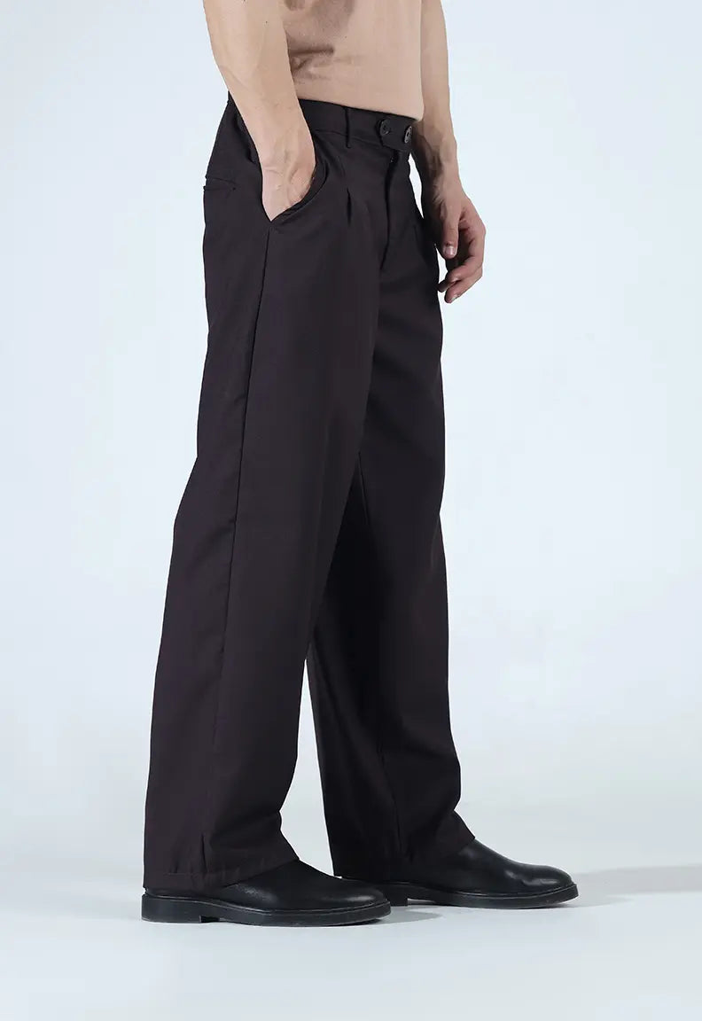 Pleated Pant - Charcoal Brown