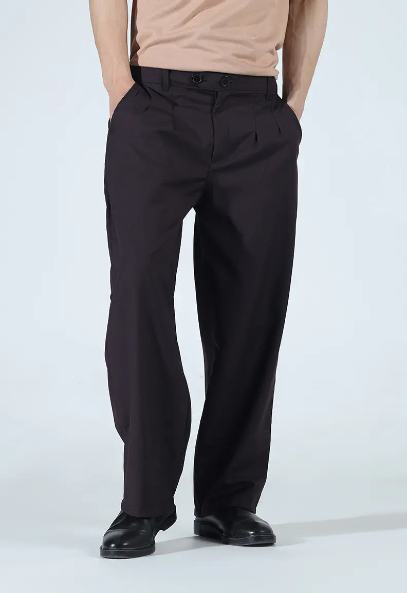 Pleated Pant - Charcoal Brown
