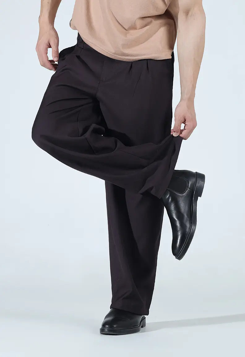 Pleated Pant - Charcoal Brown