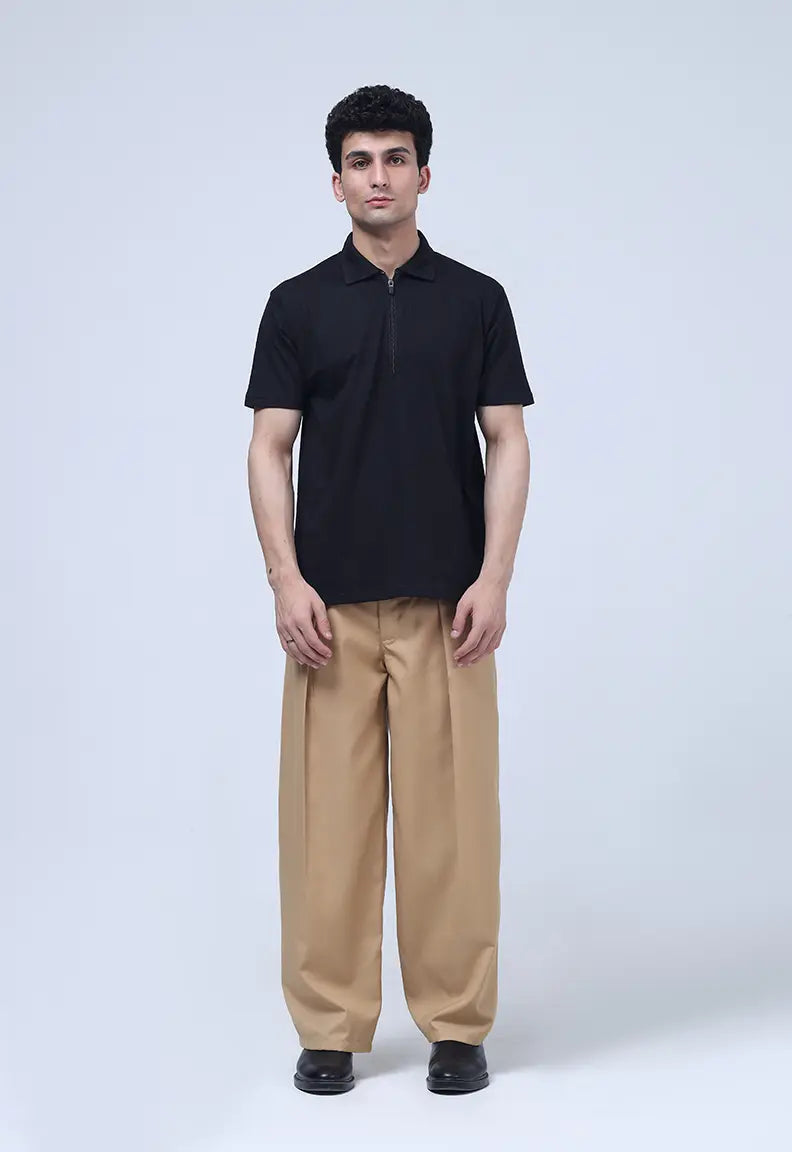 Zip Polo - Black