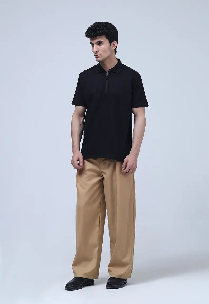 Zip Polo - Black