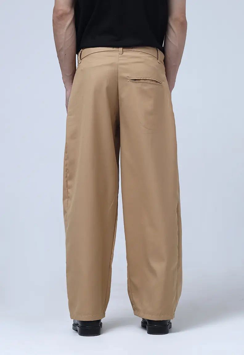 Baggy Pleated Pants - Beige
