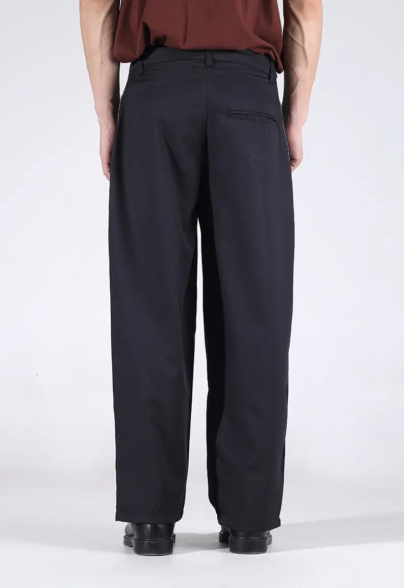 Baggy Pleated Pants - Black
