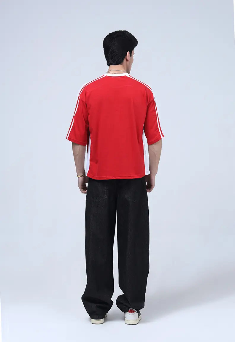 Panelled Tee - Red