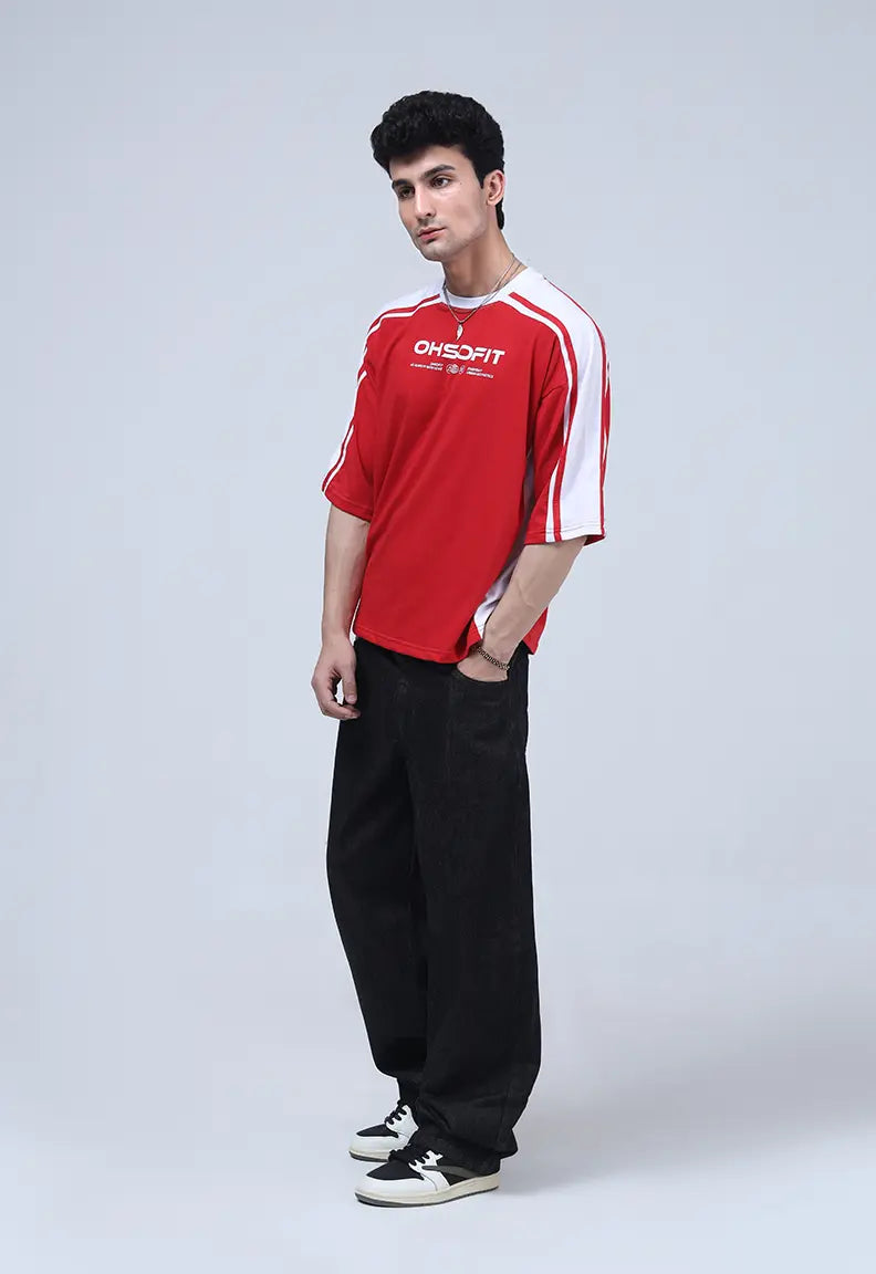 Panelled Tee - Red