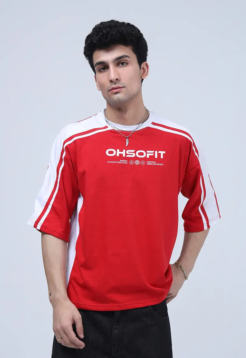 Panelled Tee - Red