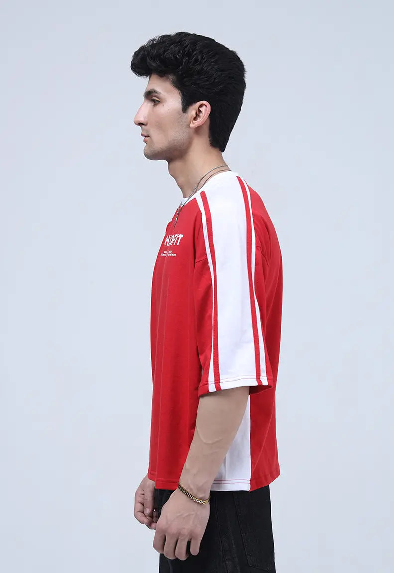Panelled Tee - Red