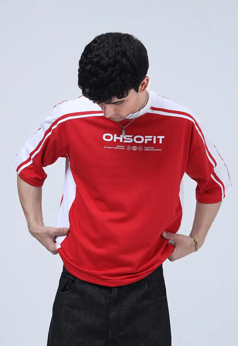 Panelled Tee - Red