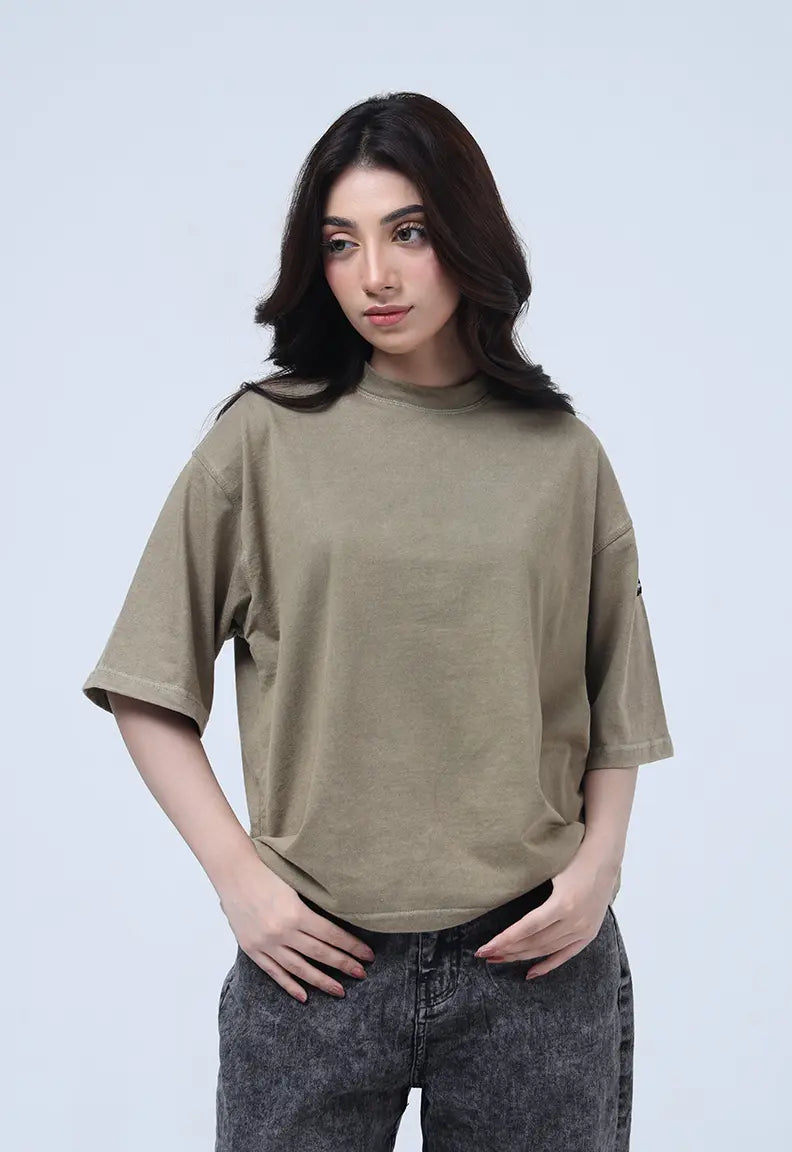 Washed Tee - Olive Green