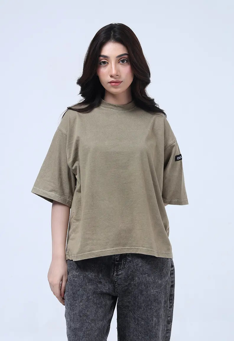 Washed Tee - Olive Green