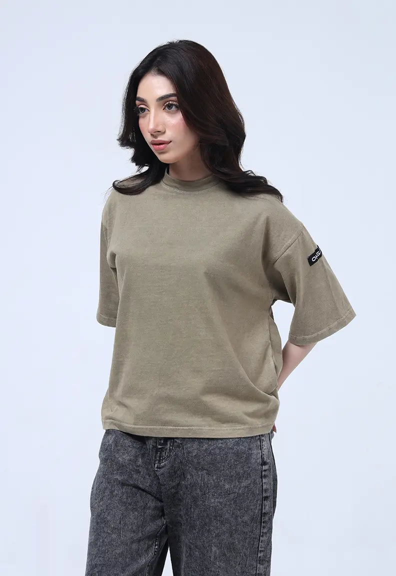 Washed Tee - Olive Green