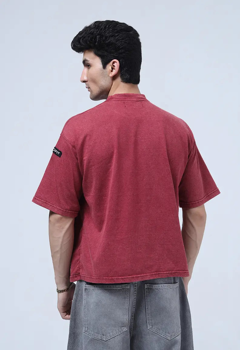 Washed Tee - Maroon