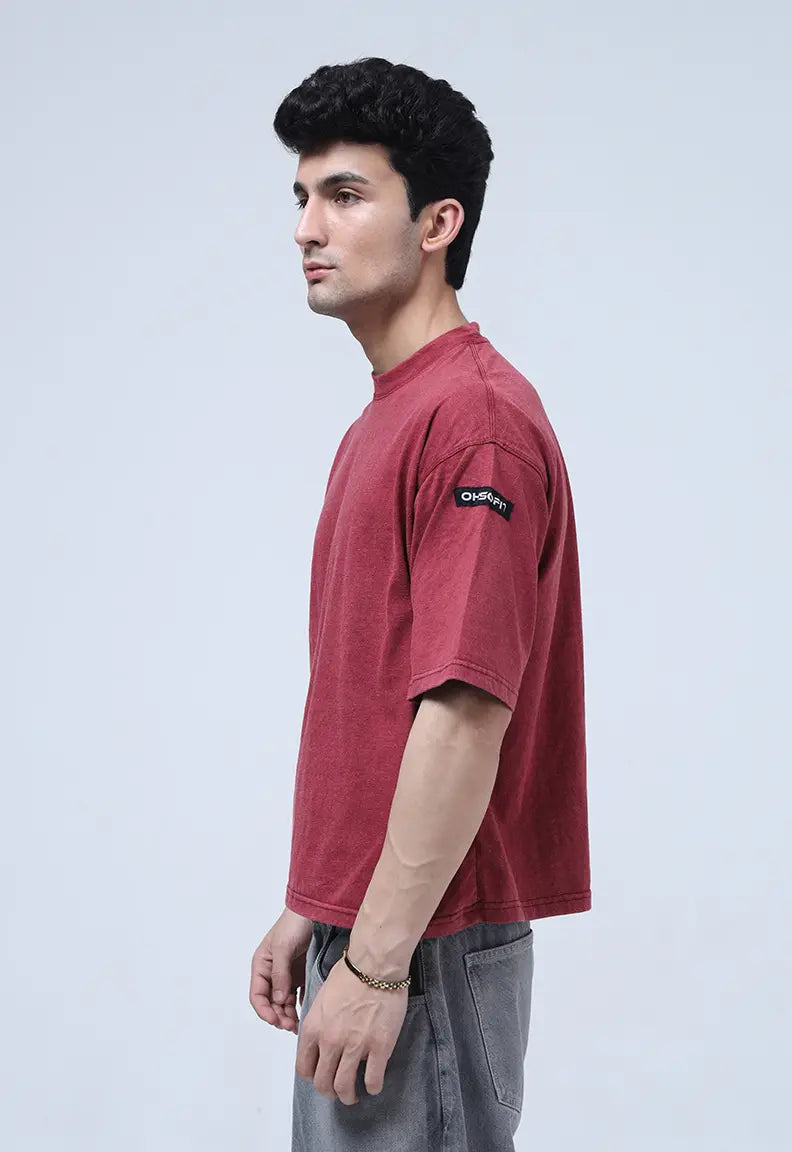 Washed Tee - Maroon